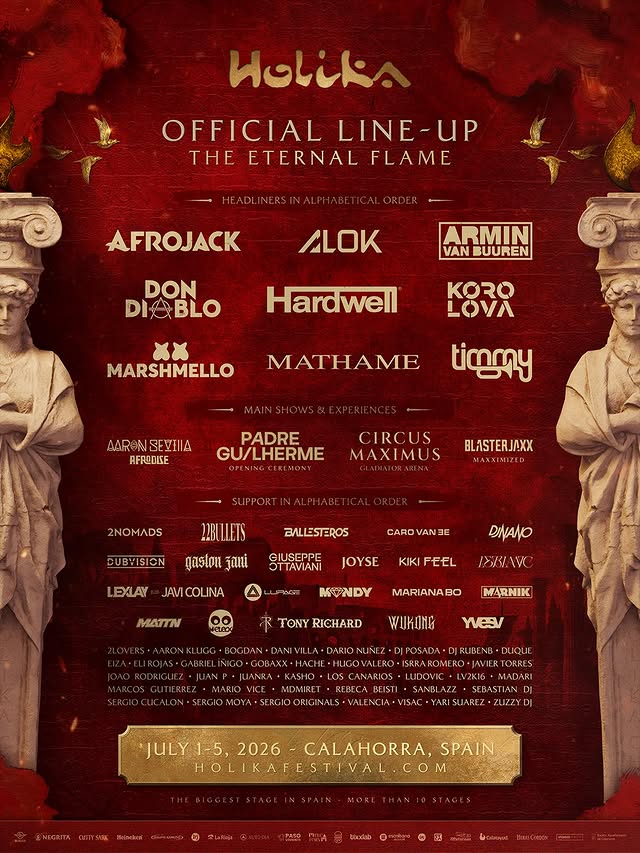 Cartel completo de Holika Festival 2026