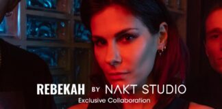 Rebekah plasma la esencia del techno en su colección de ropa junto a NAKT Studio Rebekah Nakt Studio
